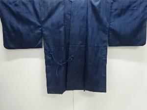 よろけ縞模様織出し手織り紬道中着